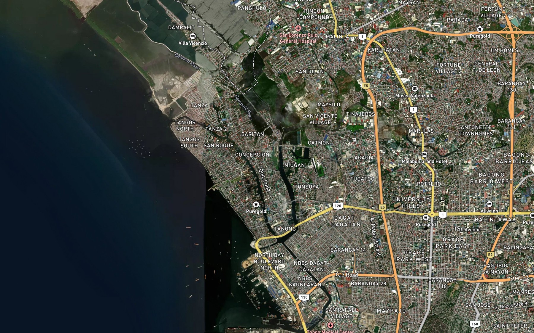 Satellite map of the Dagatdagatan Lagoon