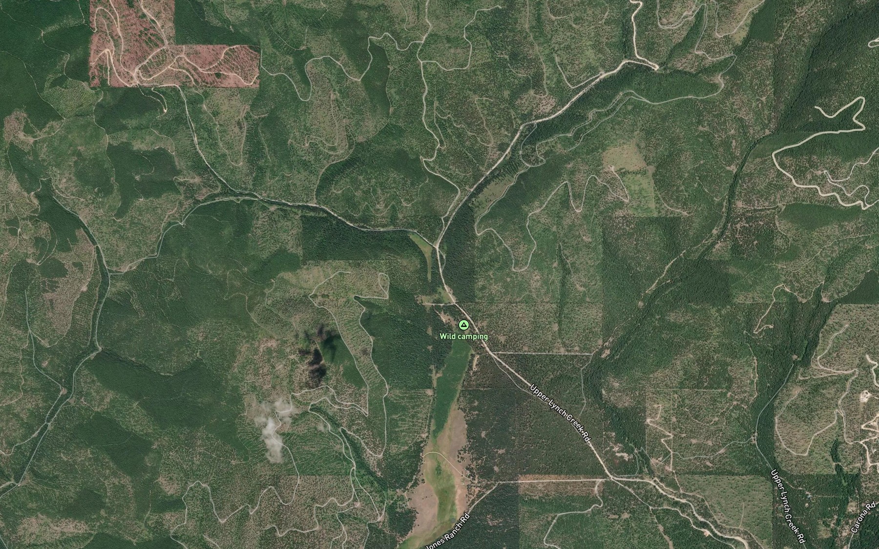 Satellite map of the Smiley Creek