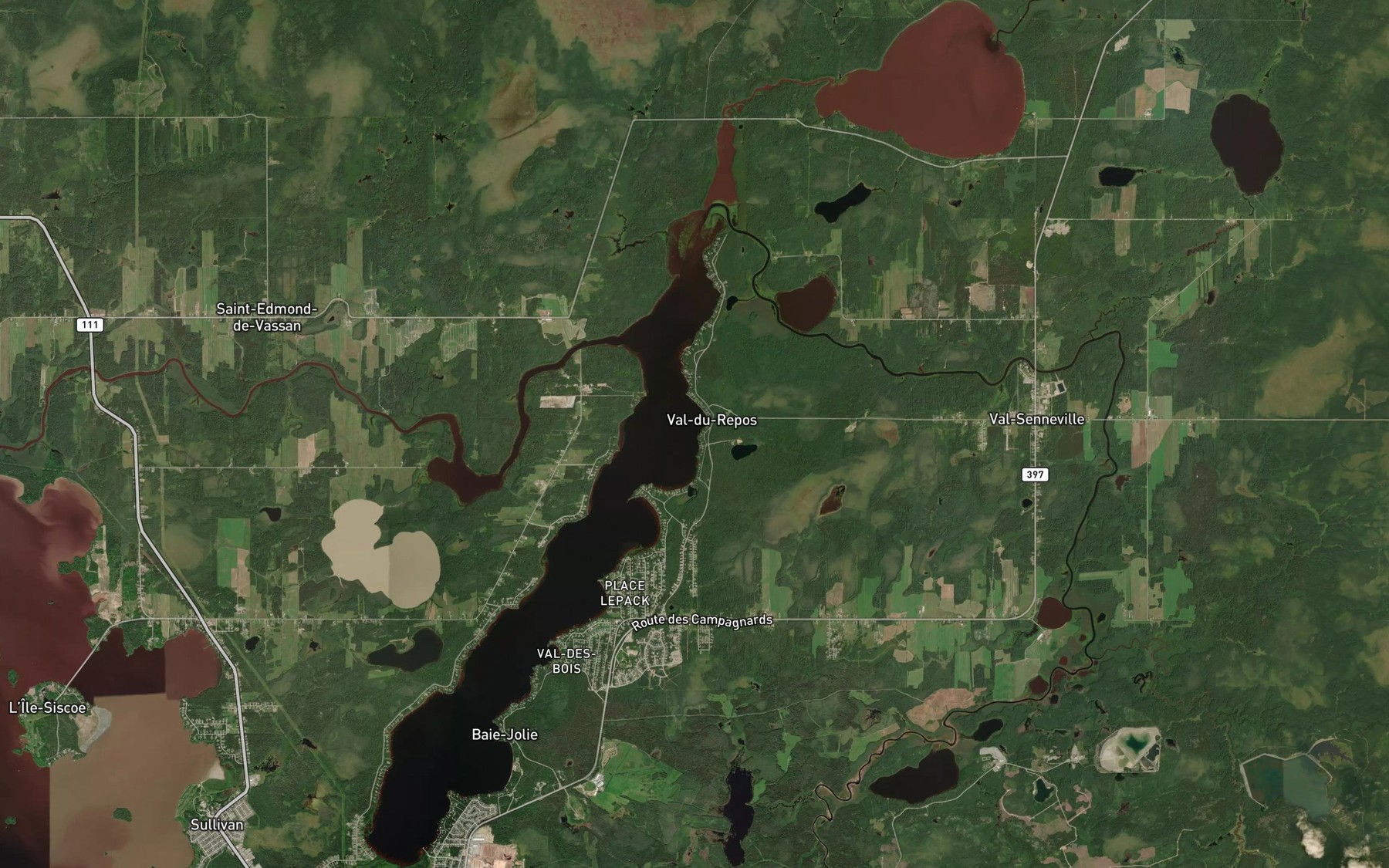 Satellite map of the Lac Blouin