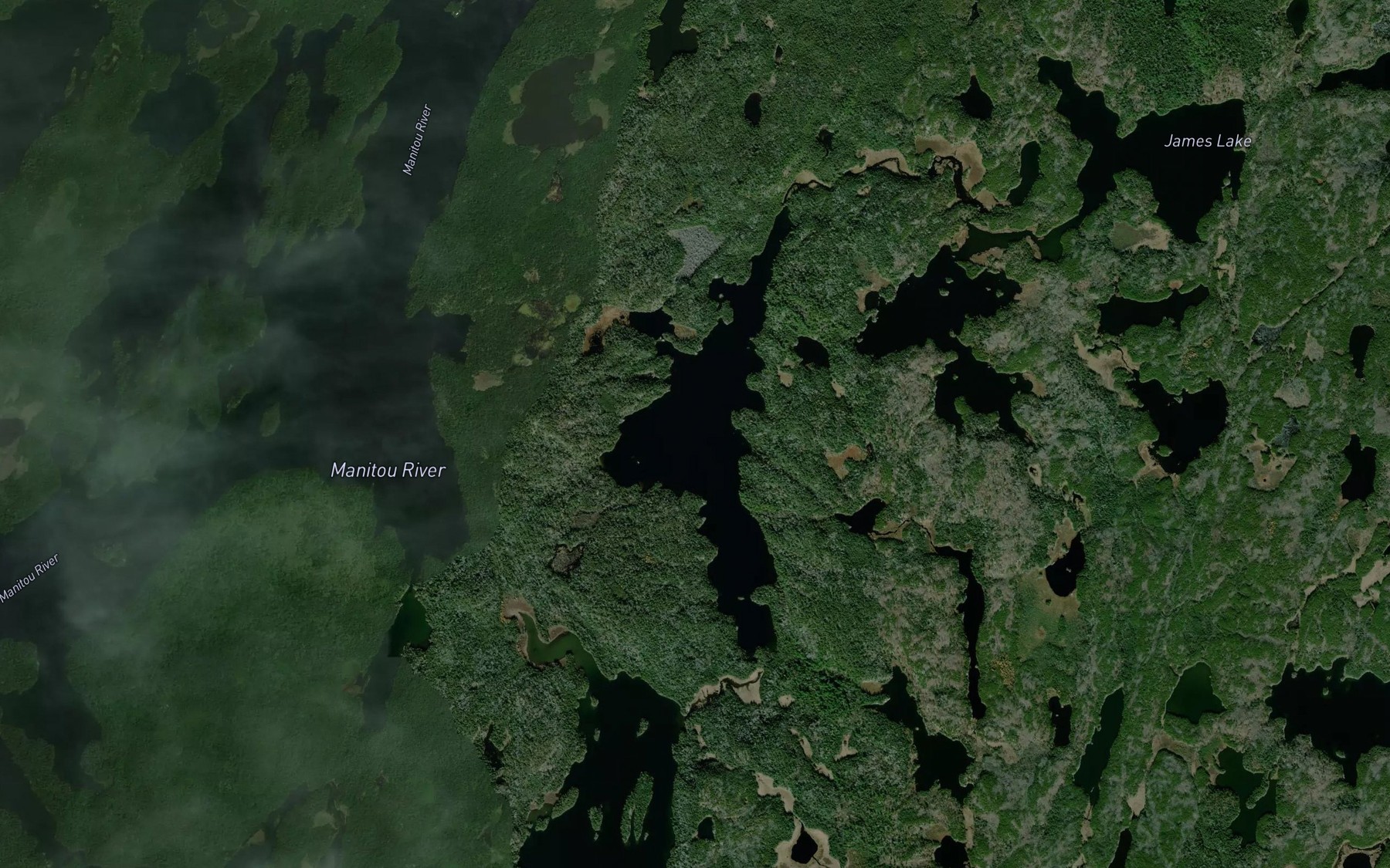 Satellite map of the Bretz Lake