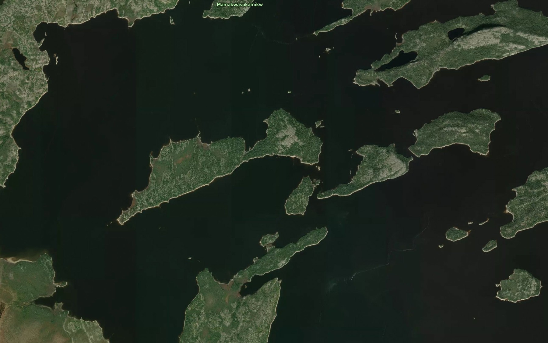 Satellite map of the Chenal Achipwasich