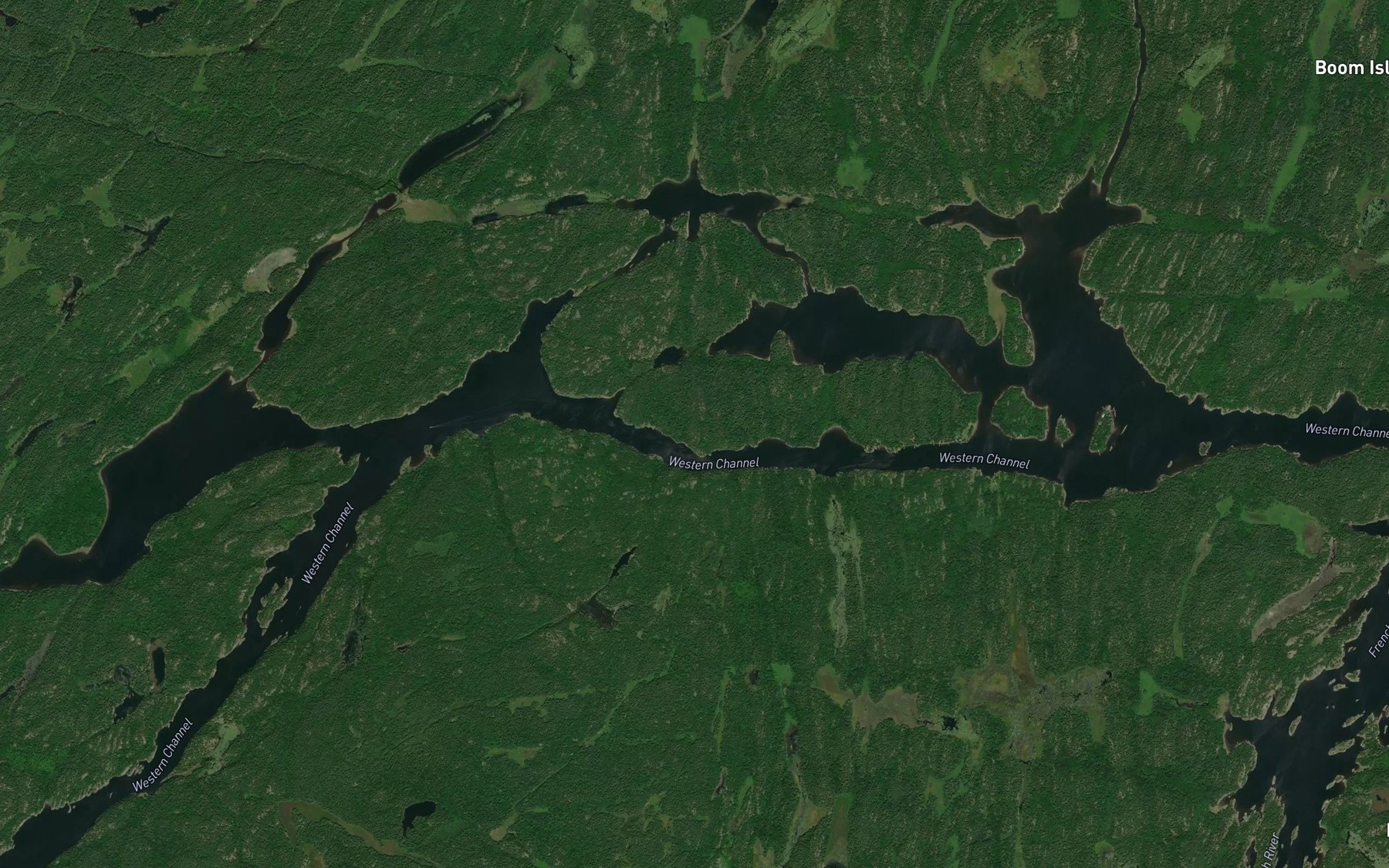 Satellite map of the McCullam's Narrows