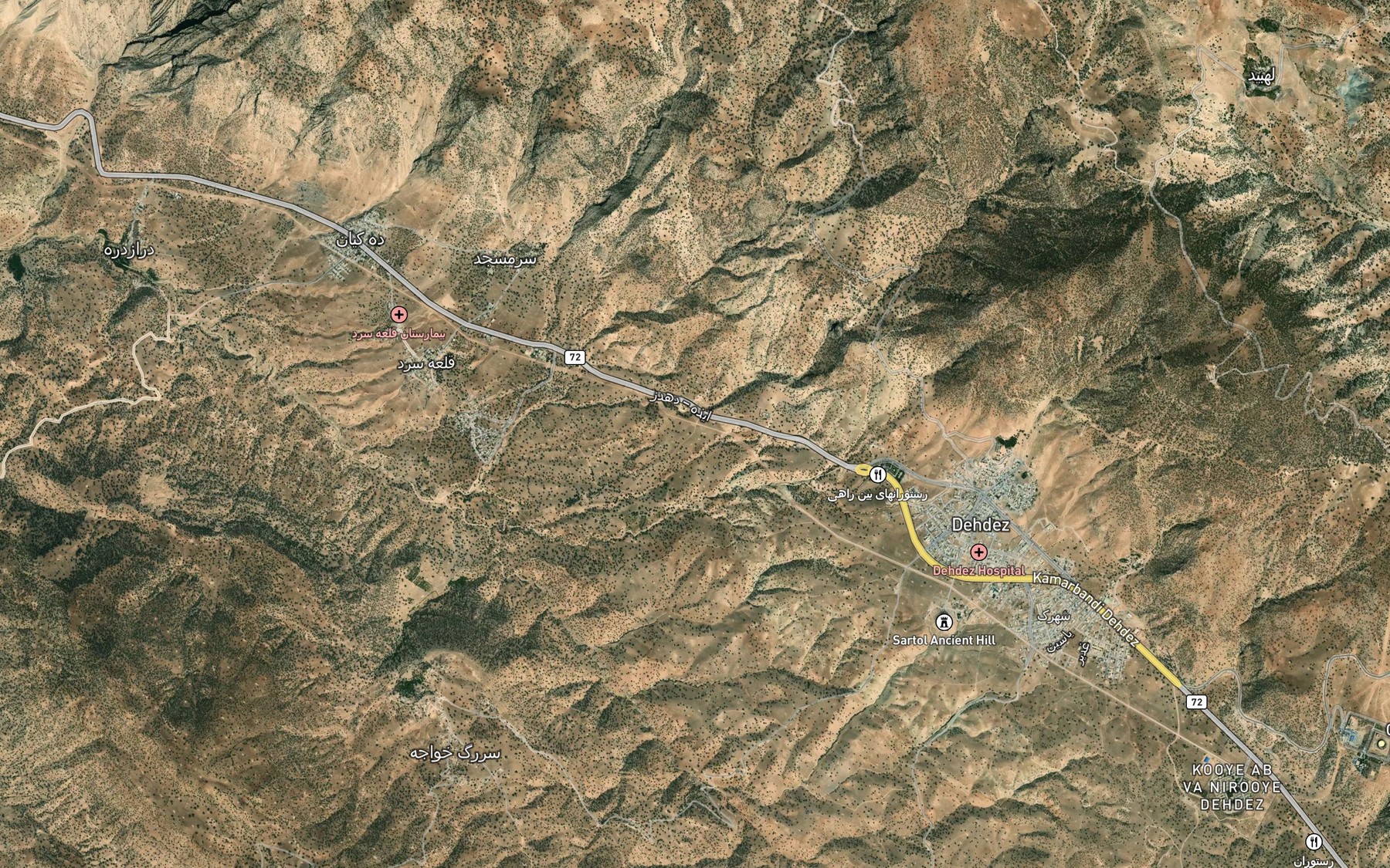 Satellite map of the Cheshmeh-ye Ab-e Jendar
