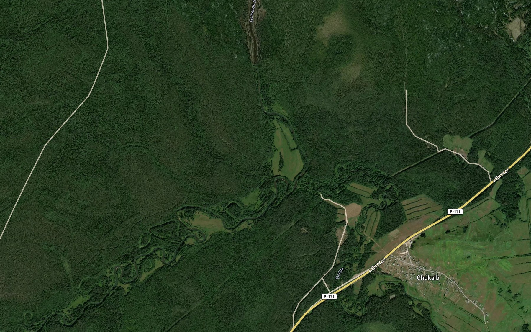 Satellite map of the Vozh"yel'