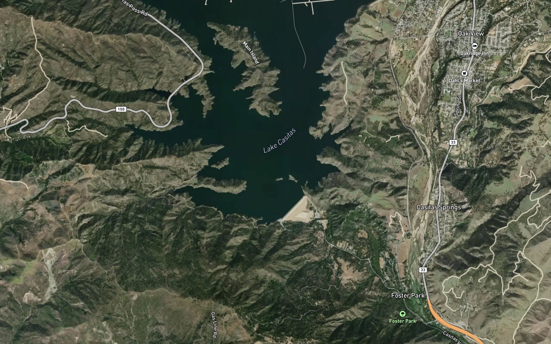 Satellite map of the Chumash Bay