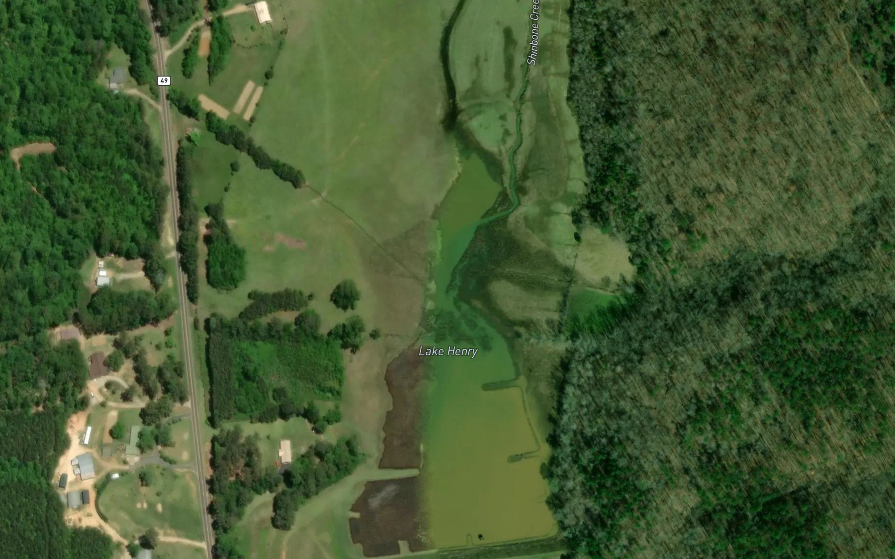 Satellite map of the Lake Henry