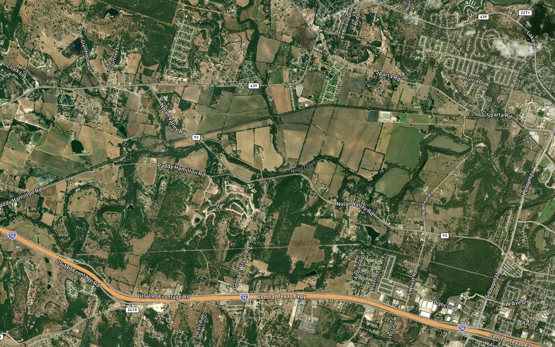 Satellite map of the North Nolan Creek