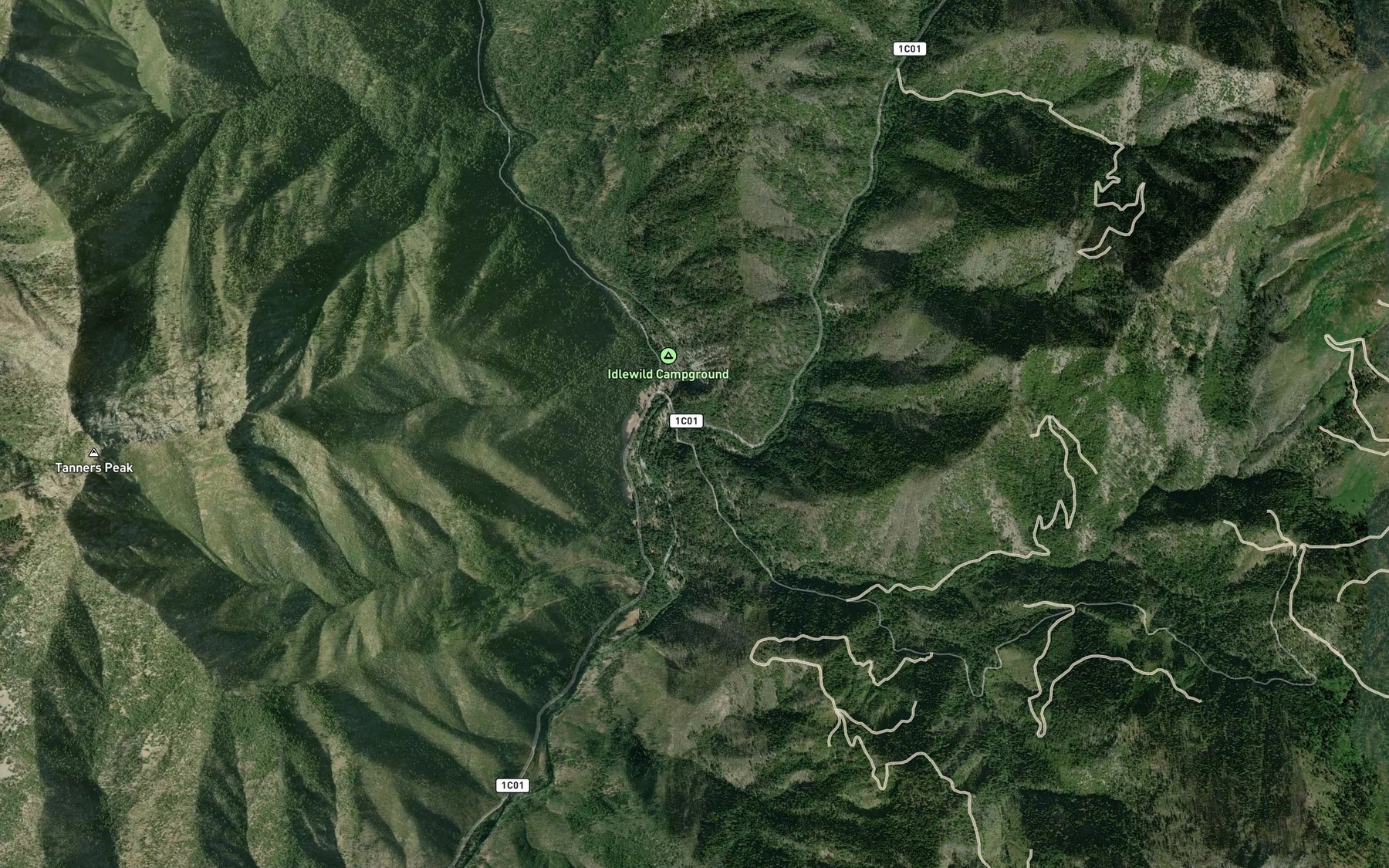 Satellite map of the South Russian Creek