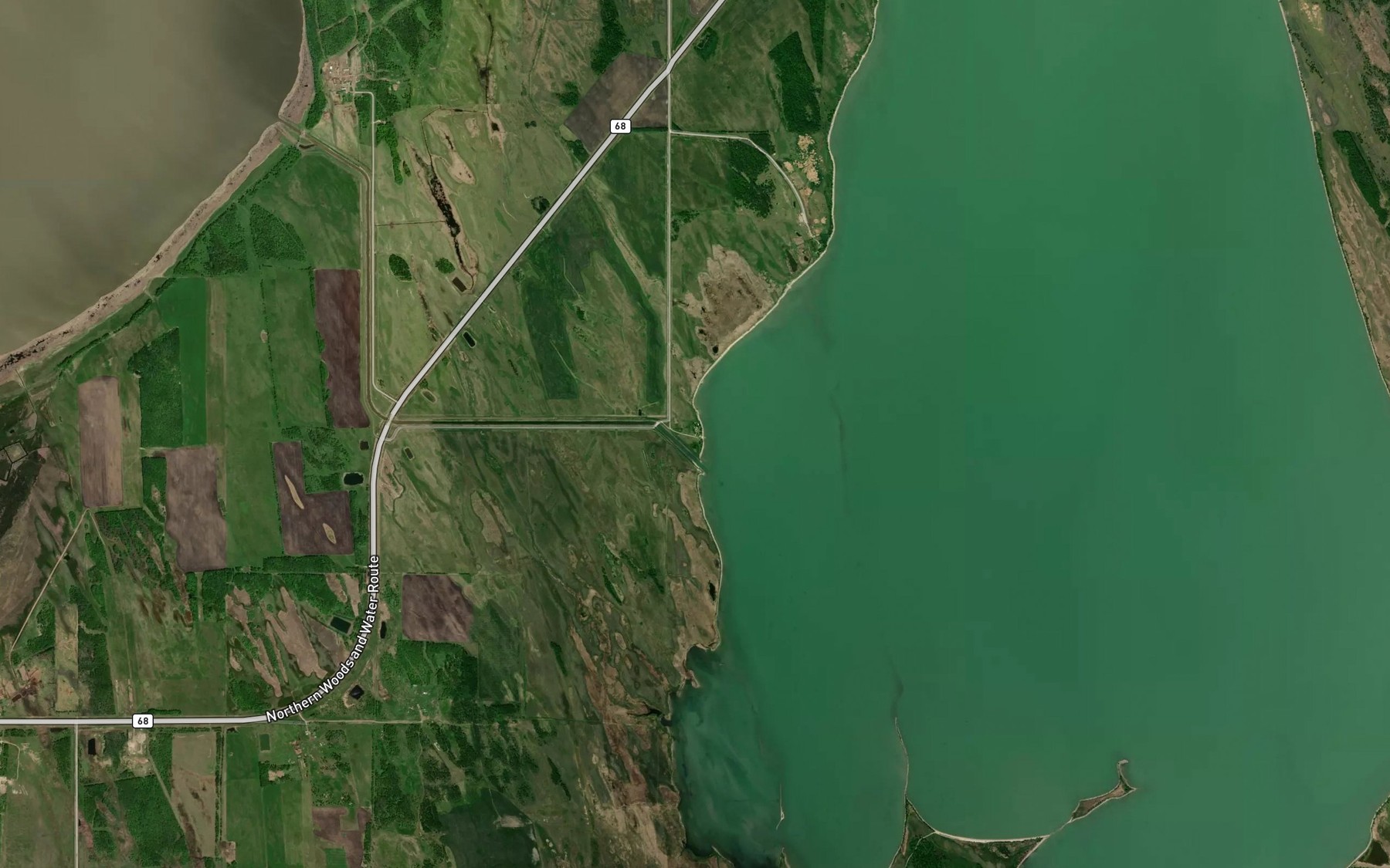 Satellite map of the Lonely Lake Drain