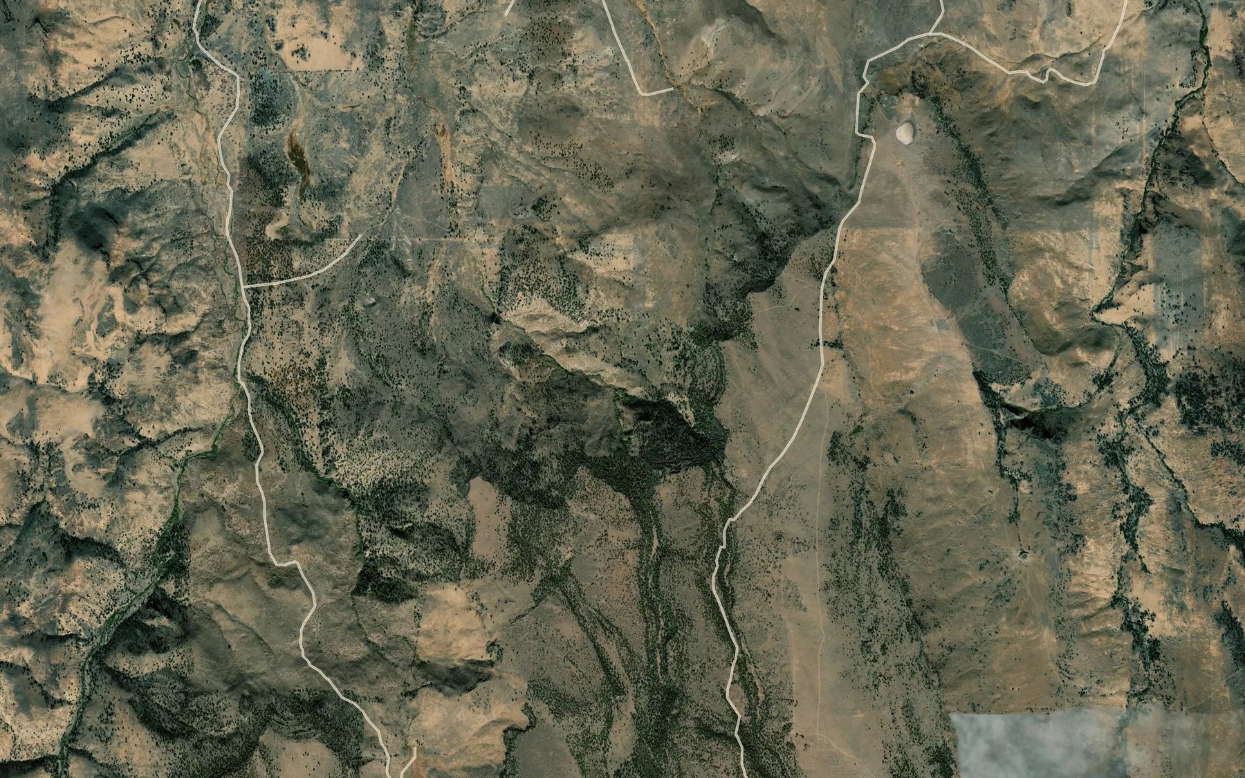 Satellite map of the Hog Creek