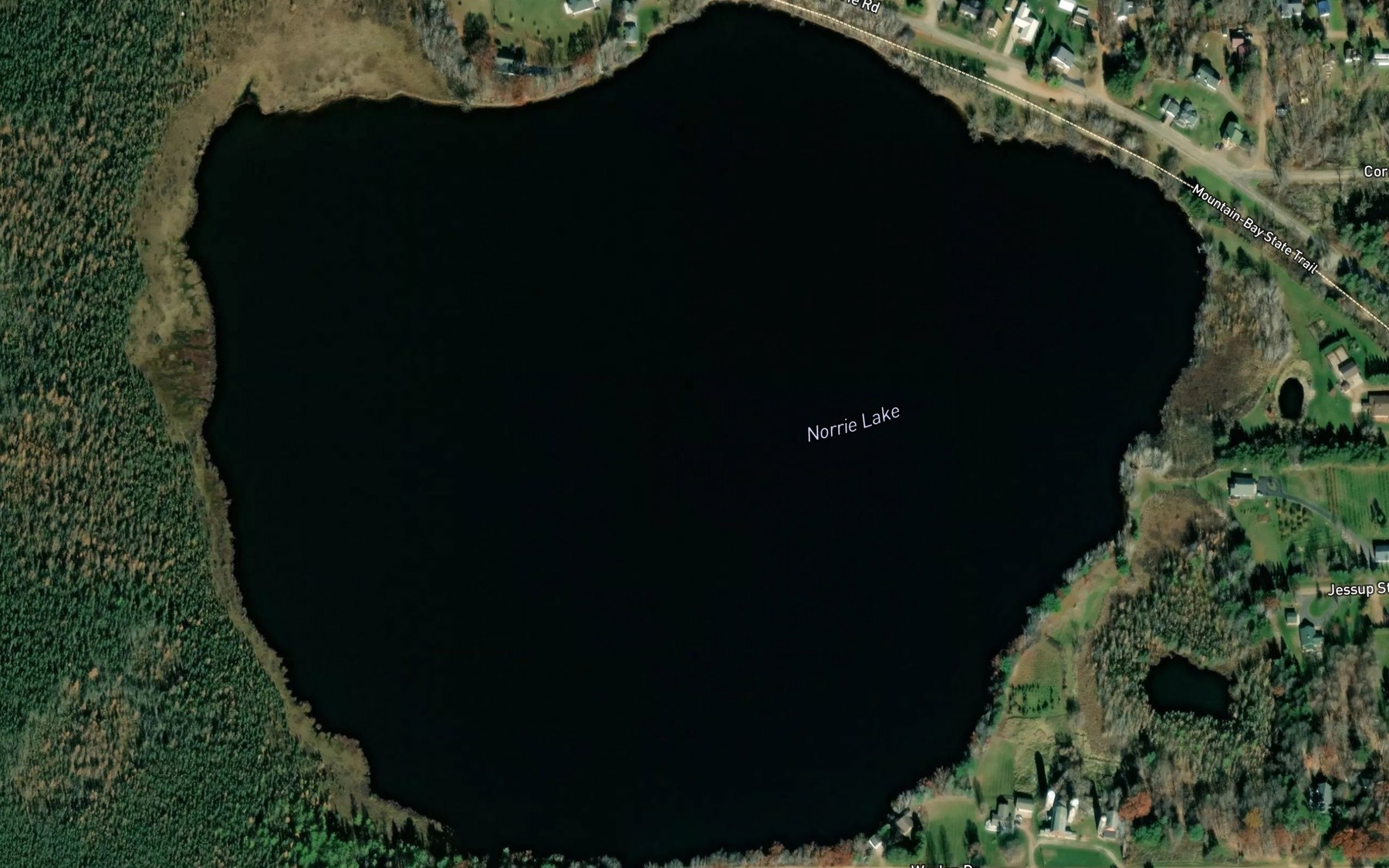 Satellite map of the Norrie Lake