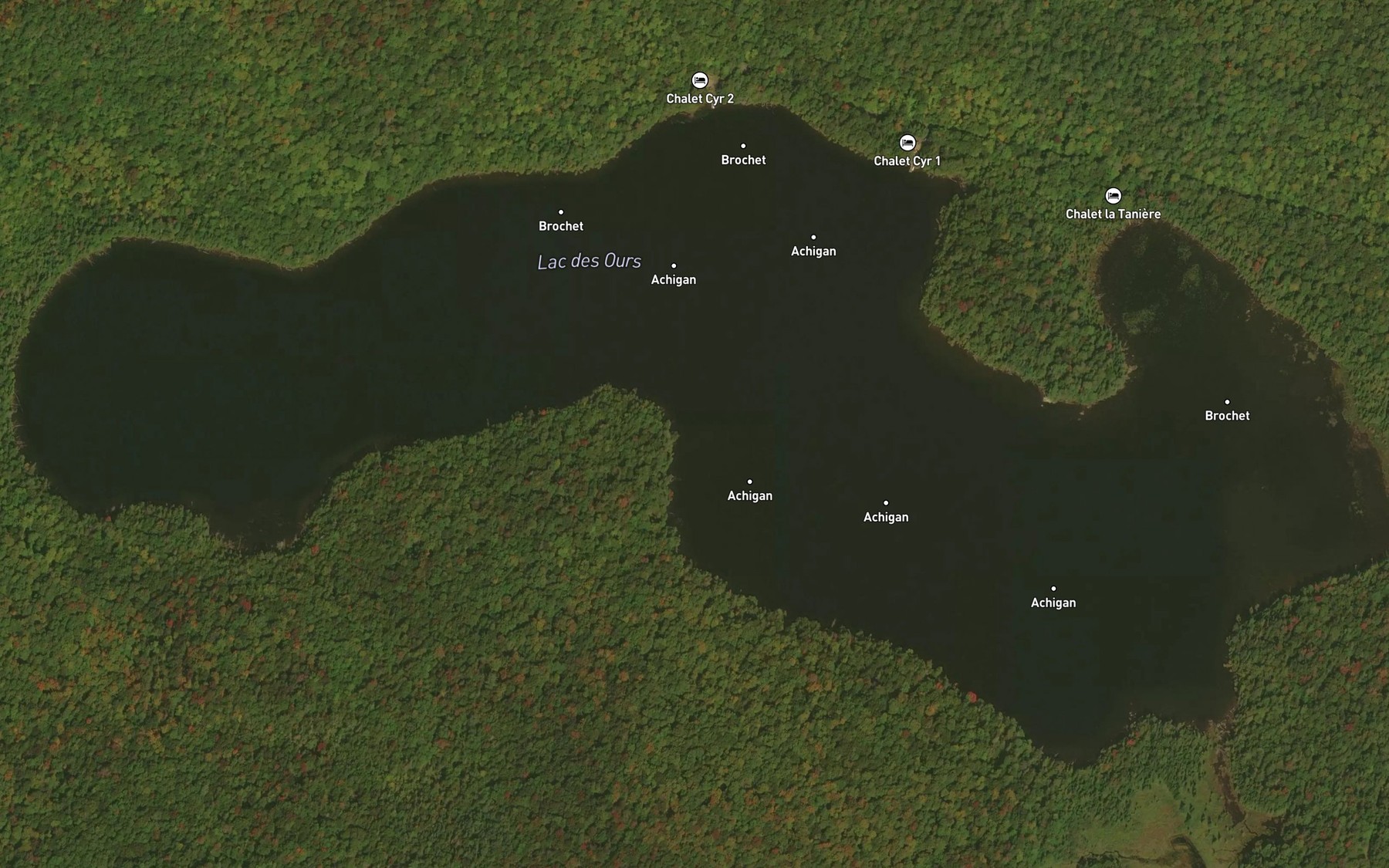Satellite map of the Lac des Ours