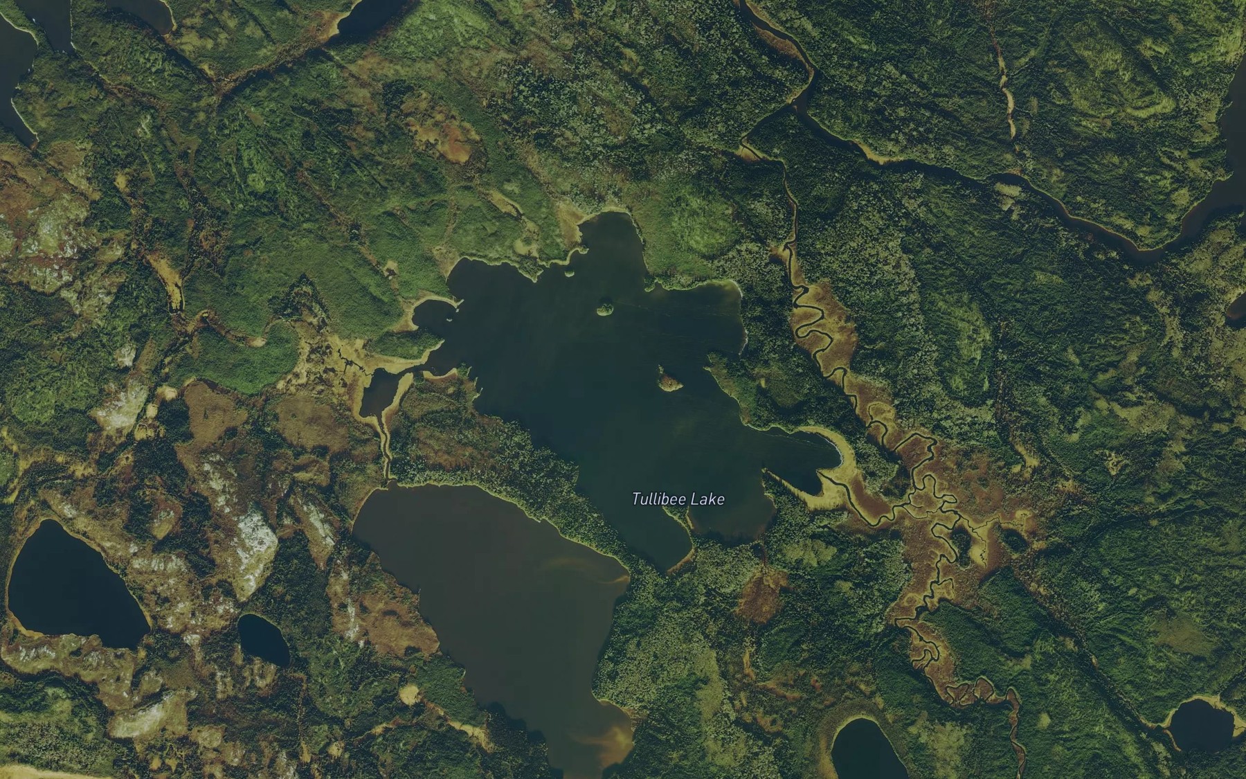 Satellite map of the Tullibee Lake