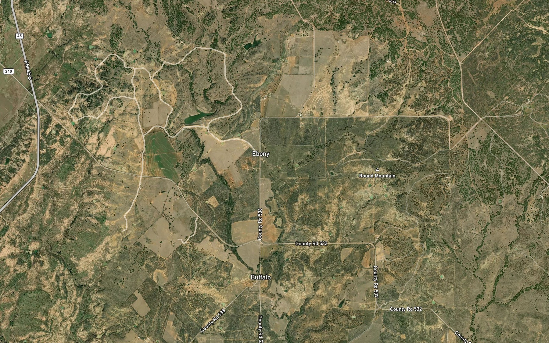 Satellite map of the Little Flatrock Branch