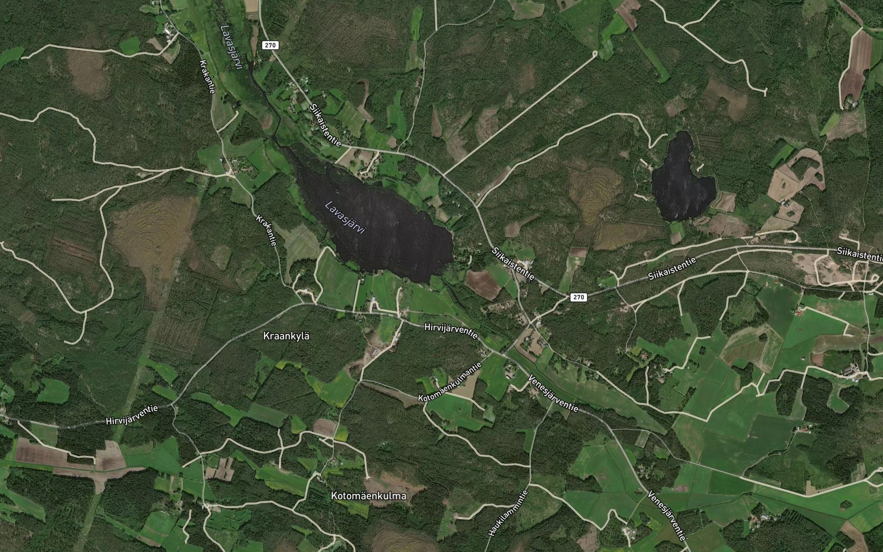 Satellite map of the Kortesnevanoja