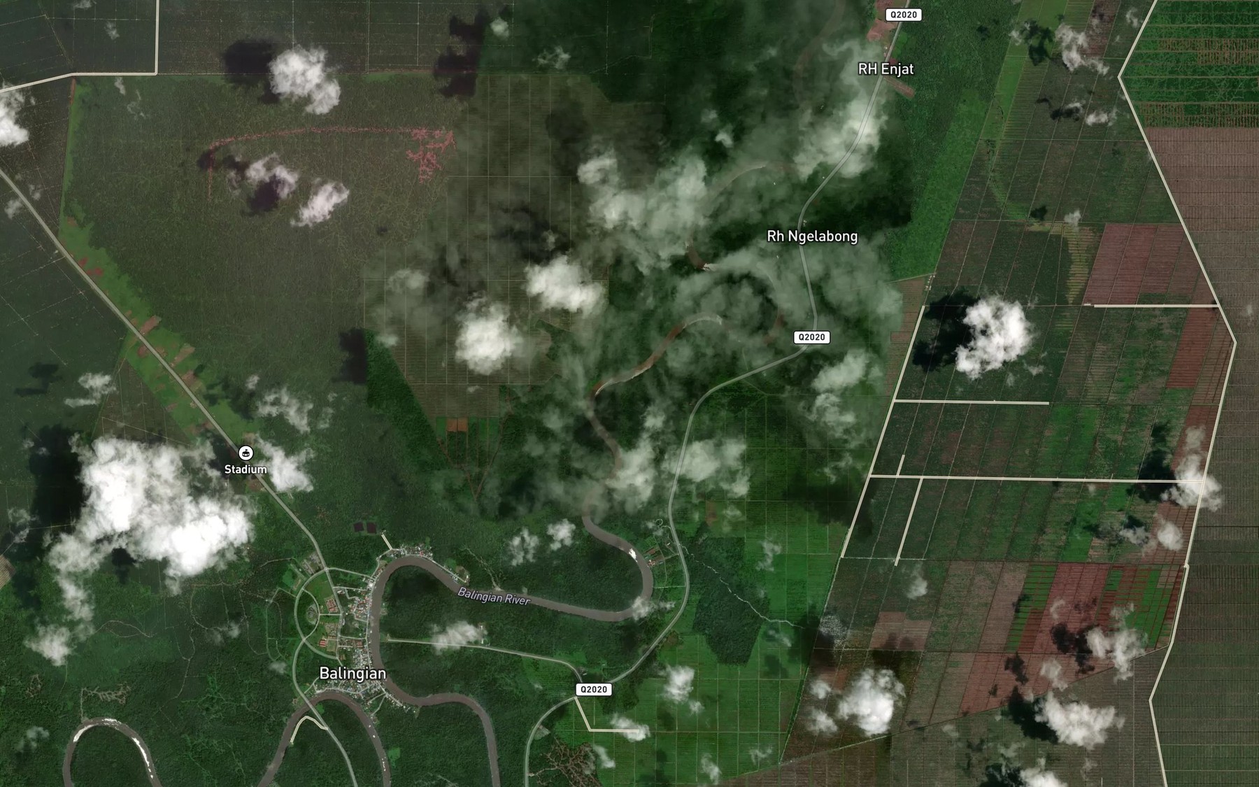 Satellite map of the Sungai Petuad Besar