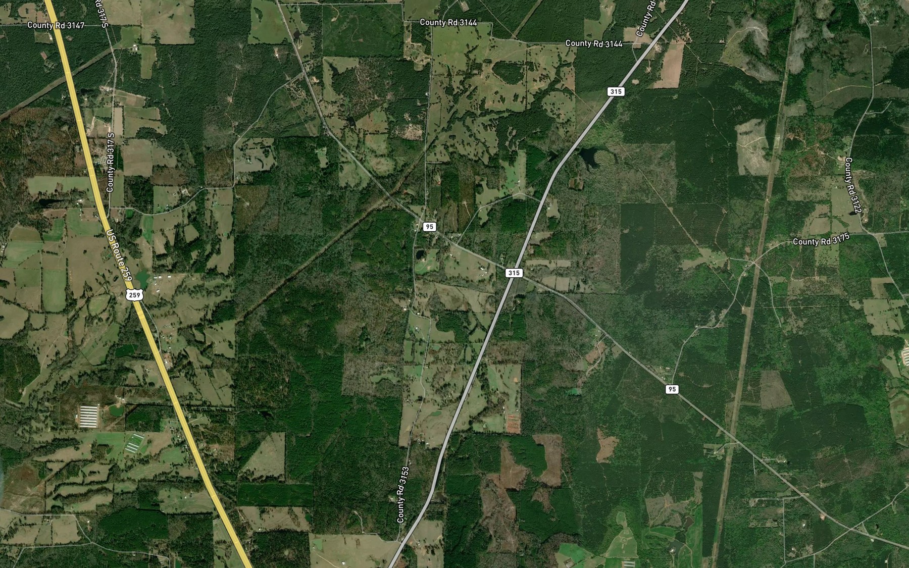 Satellite map of the Gum Springs Branch