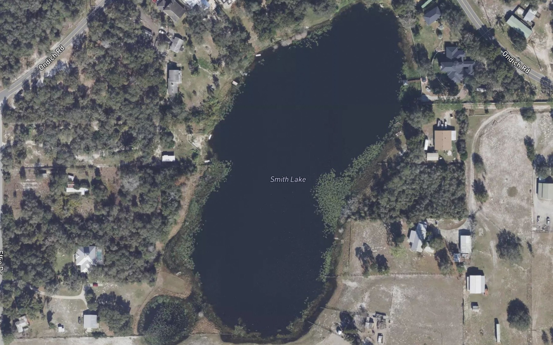 Satellite map of the Smith Lake