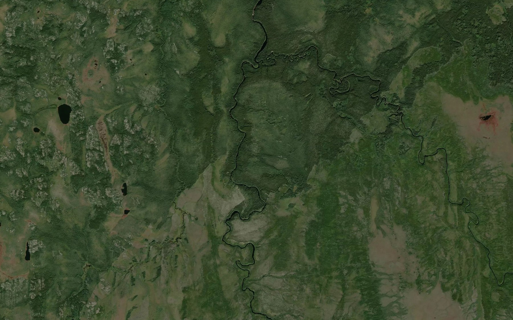Satellite map of the Mitinigap River