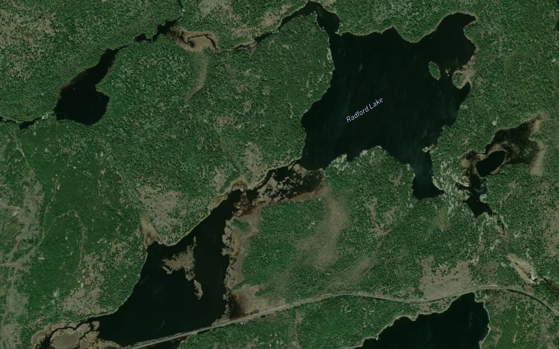 Satellite map of the Tilston Lake