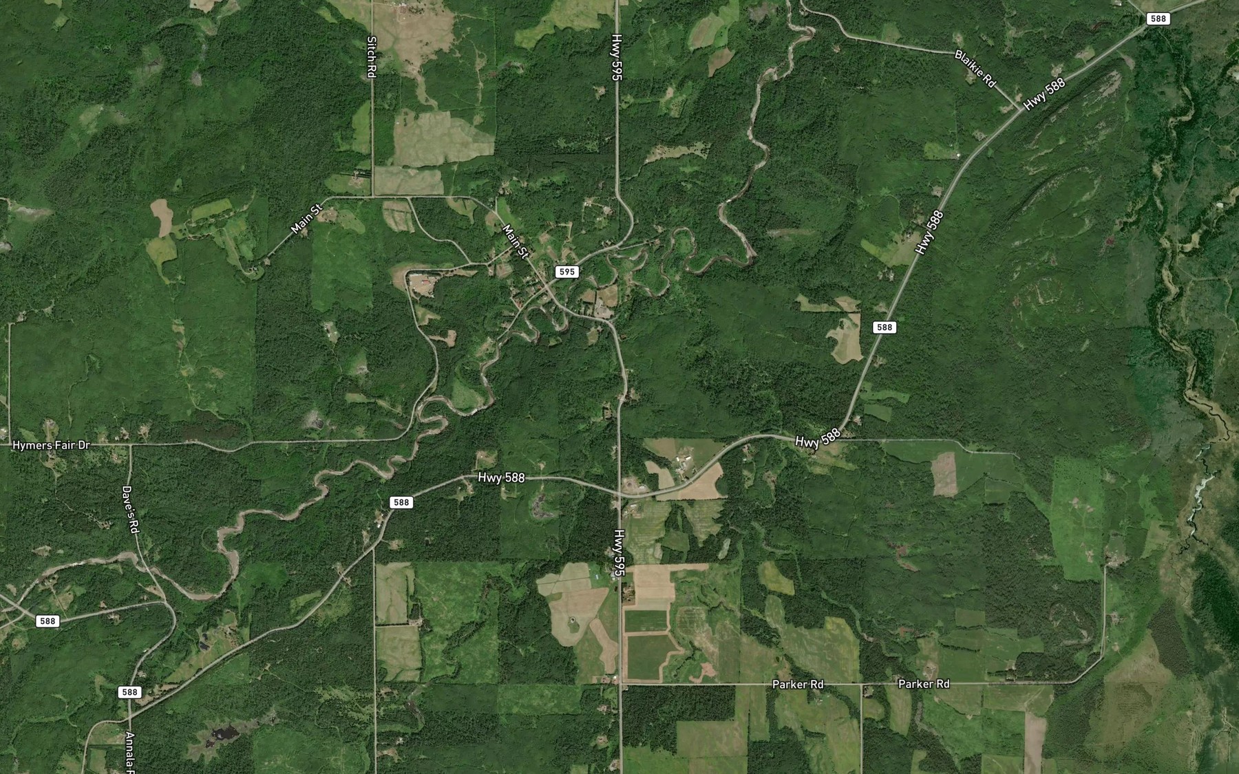 Satellite map of the Sitch Creek