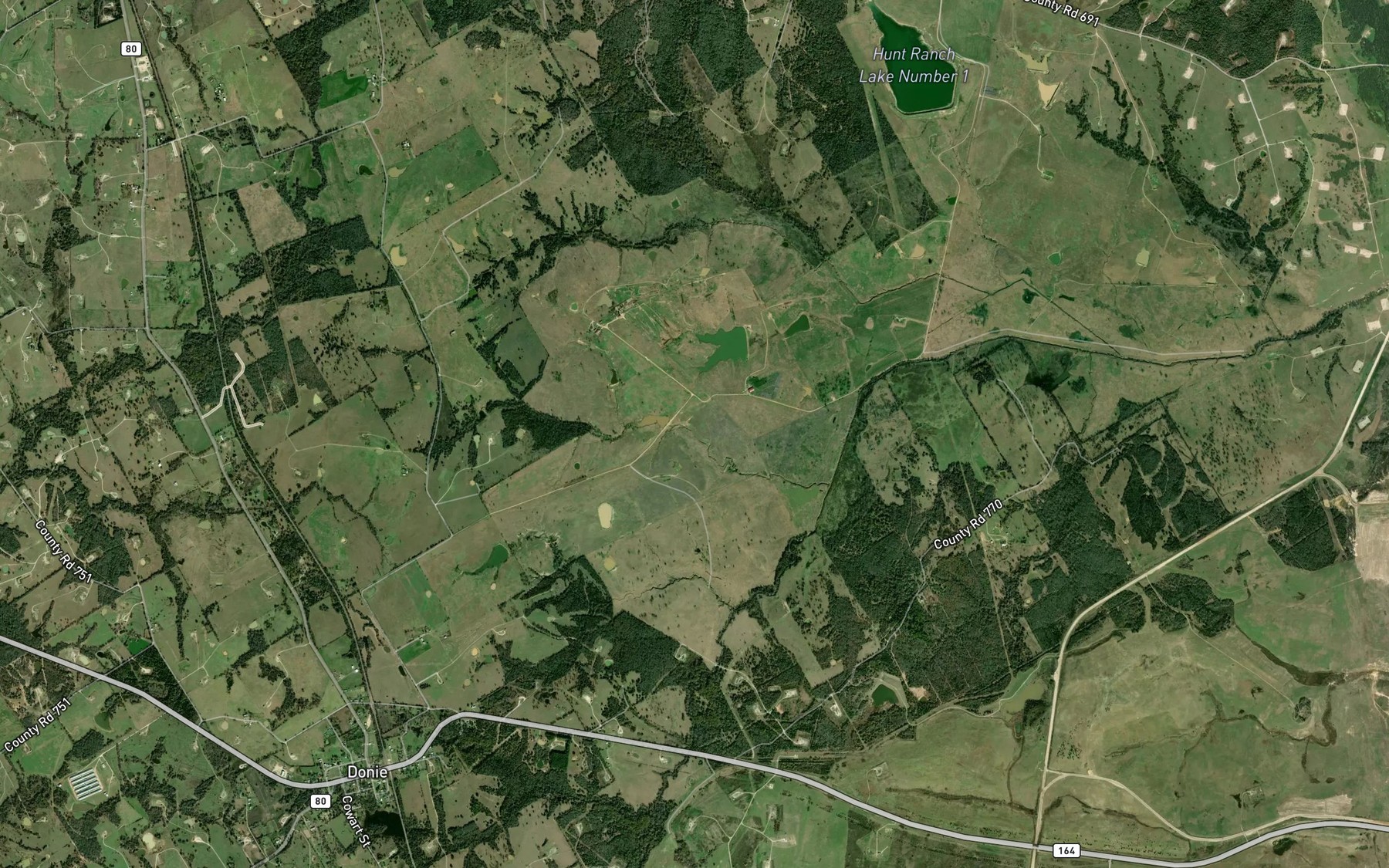 Satellite map of the Bell Branch