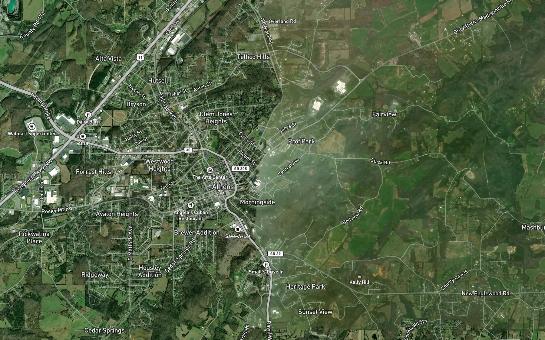 Satellite map of the Sokey Branch