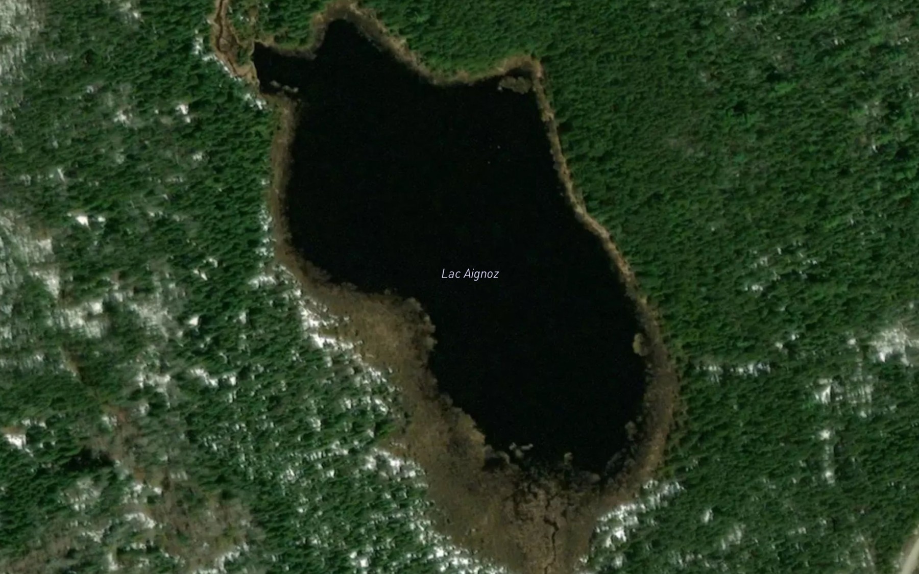 Satellite map of the Lac Aignoz