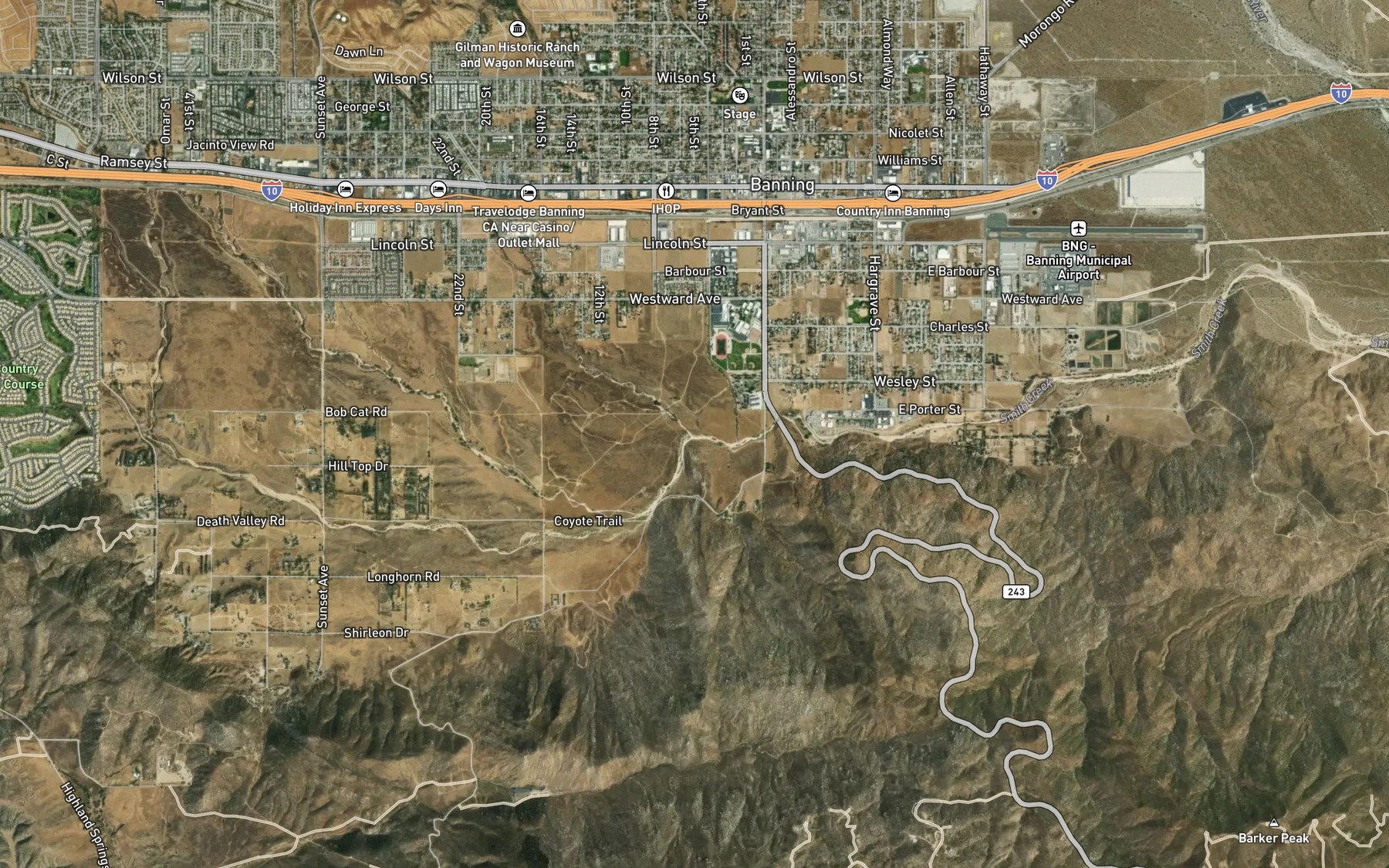 Satellite map of the Montgomery Creek