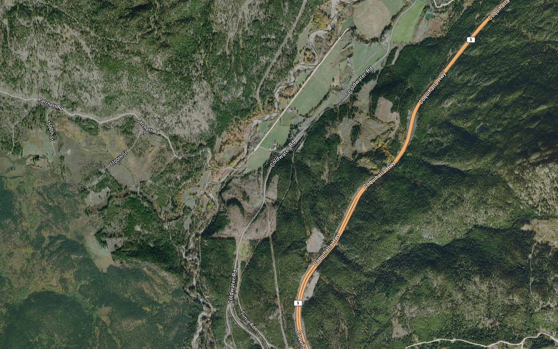 Satellite map of the Salem Creek