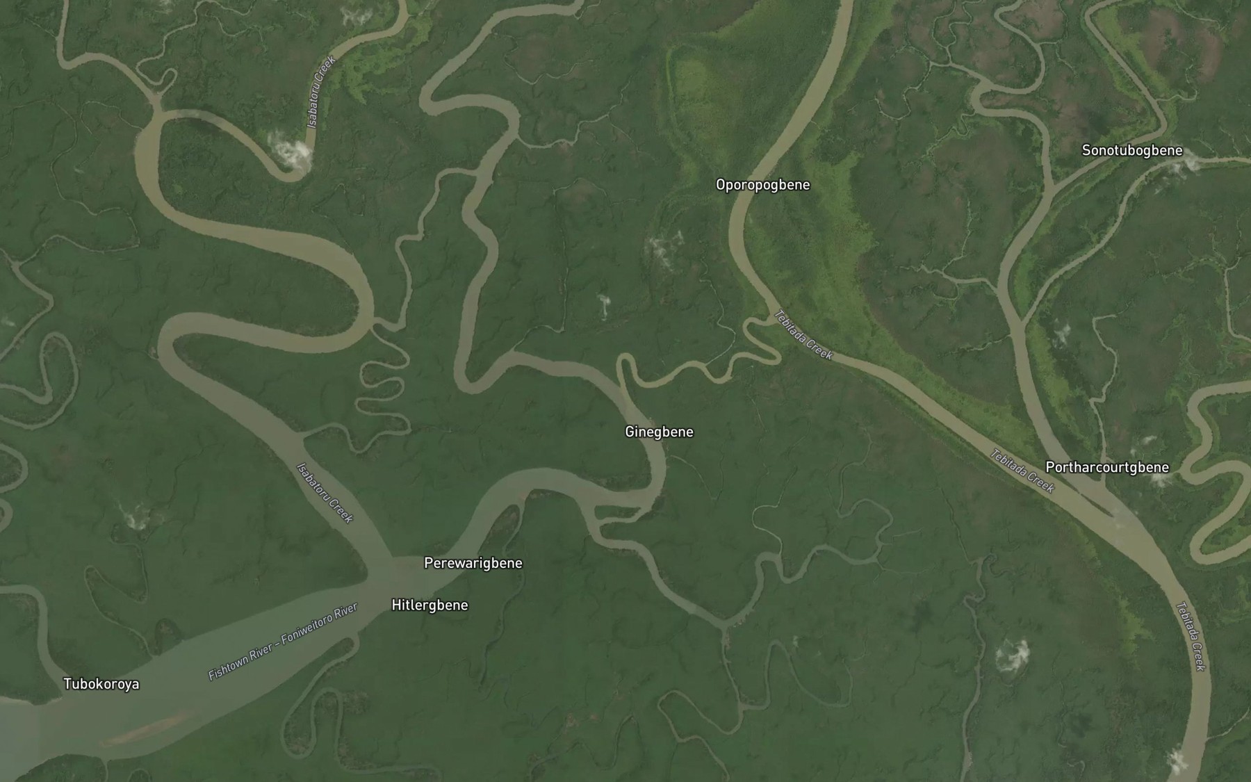 Satellite map of the Ansor Creek