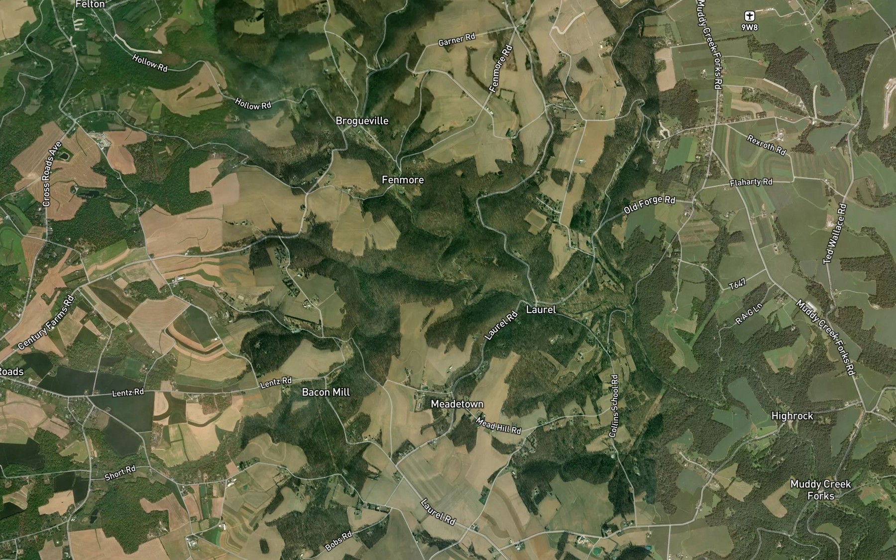 Satellite map of the Rambo Run