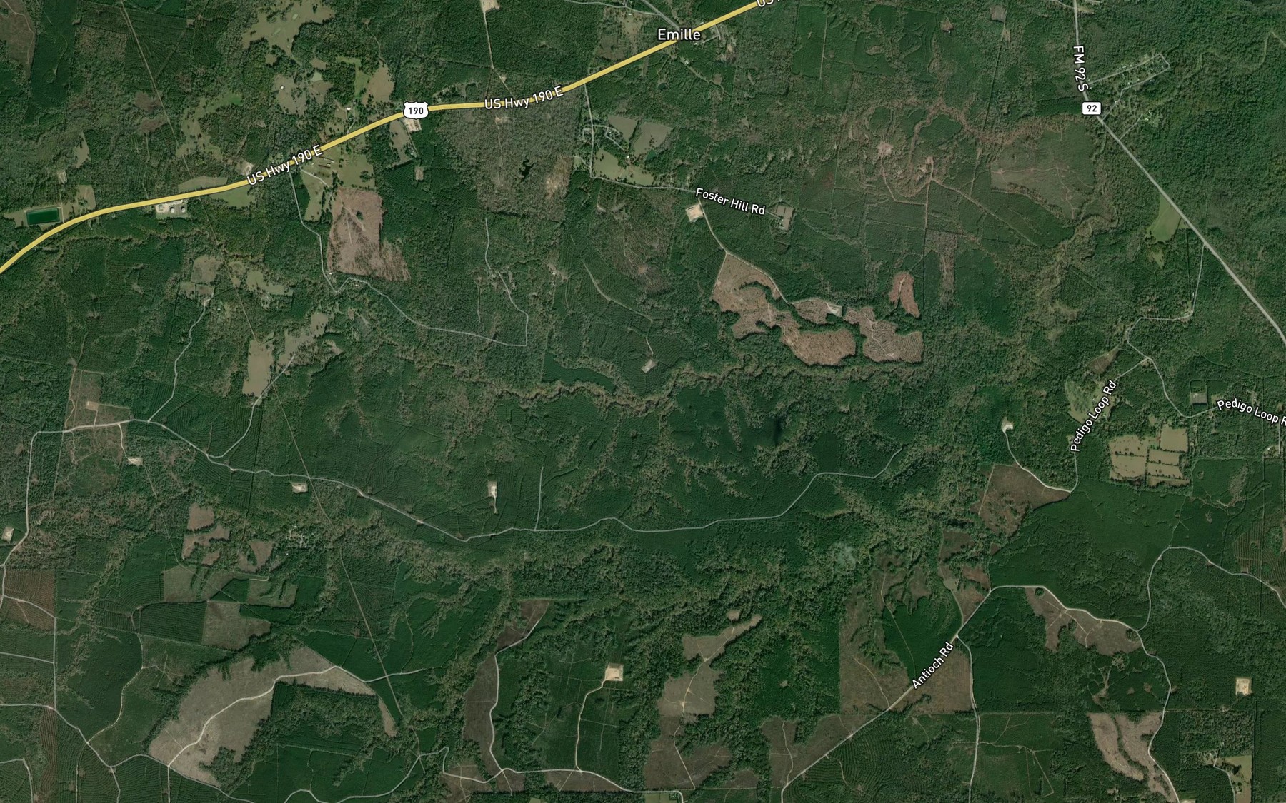 Satellite map of the White Oak Branch