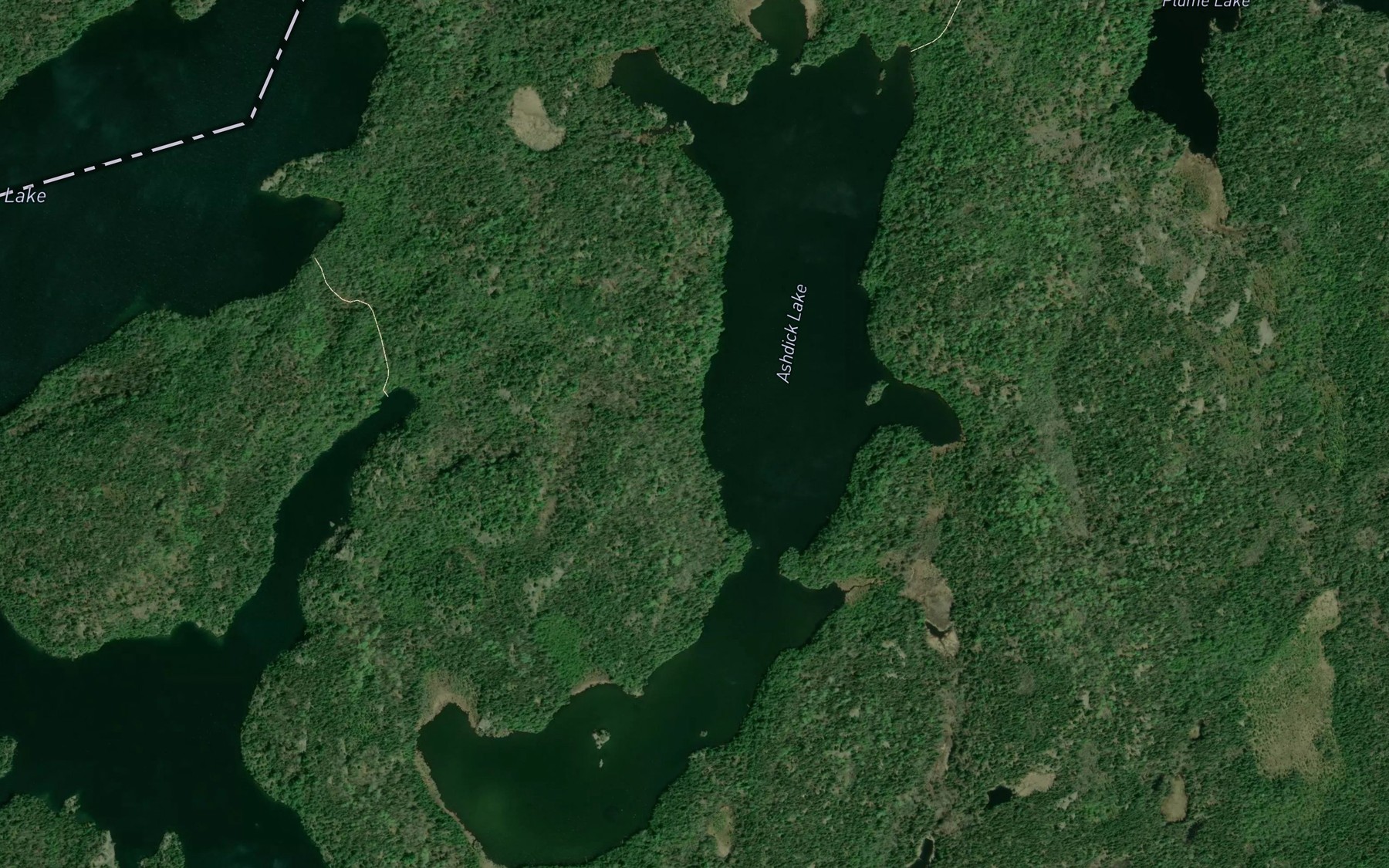 Satellite map of the Ashdick Lake