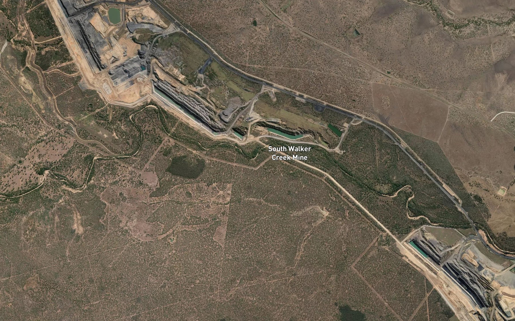 Satellite map of the Carborough Creek