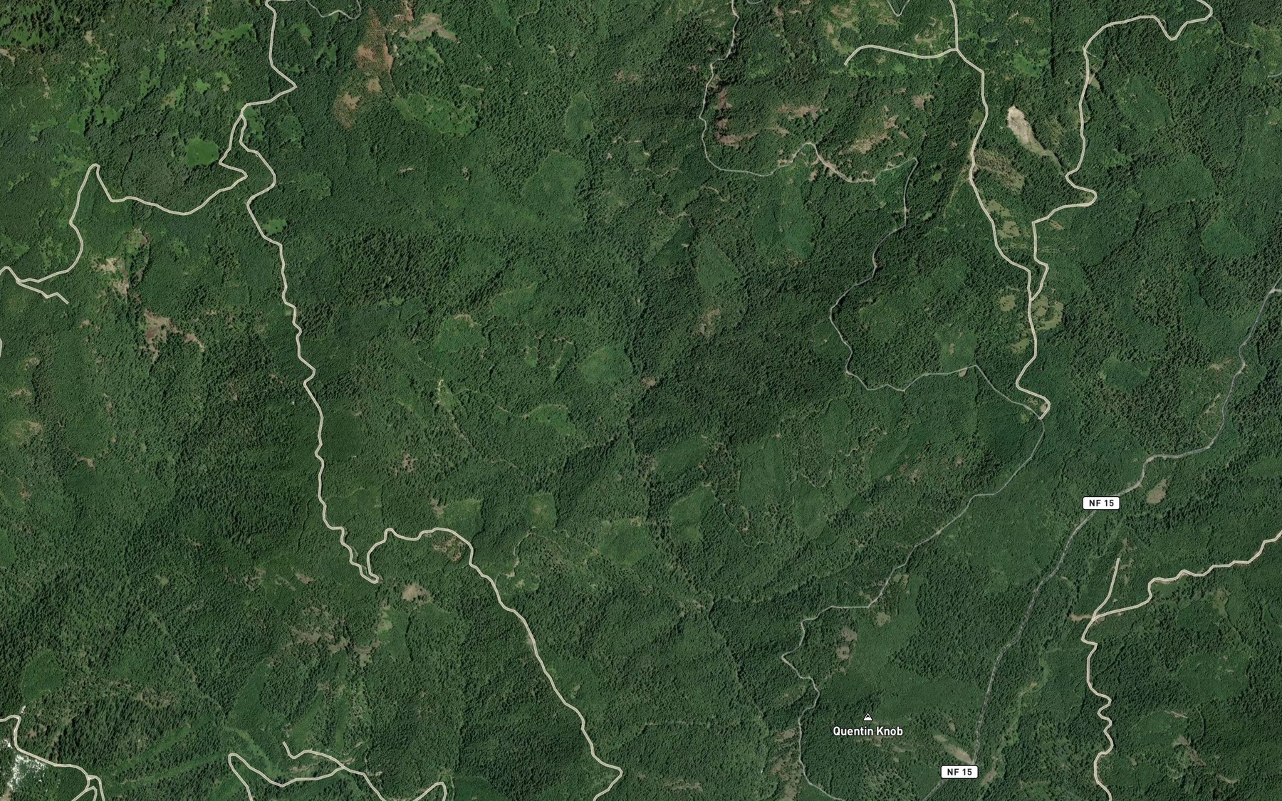 Satellite map of the Trapper Creek