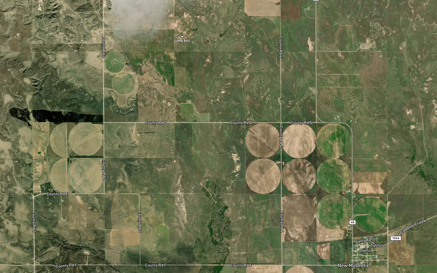 Satellite map of the Fort Elliot Springs