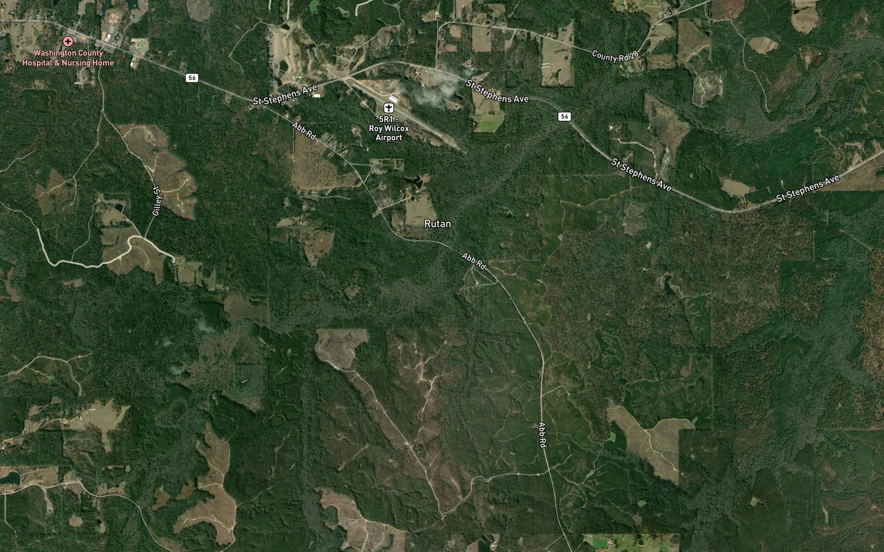 Satellite map of the Mill Branch