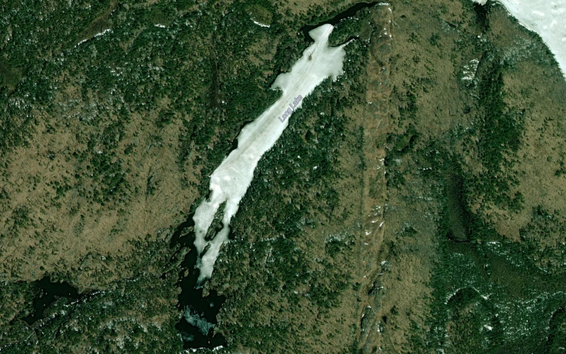 Satellite map of the Long Lake
