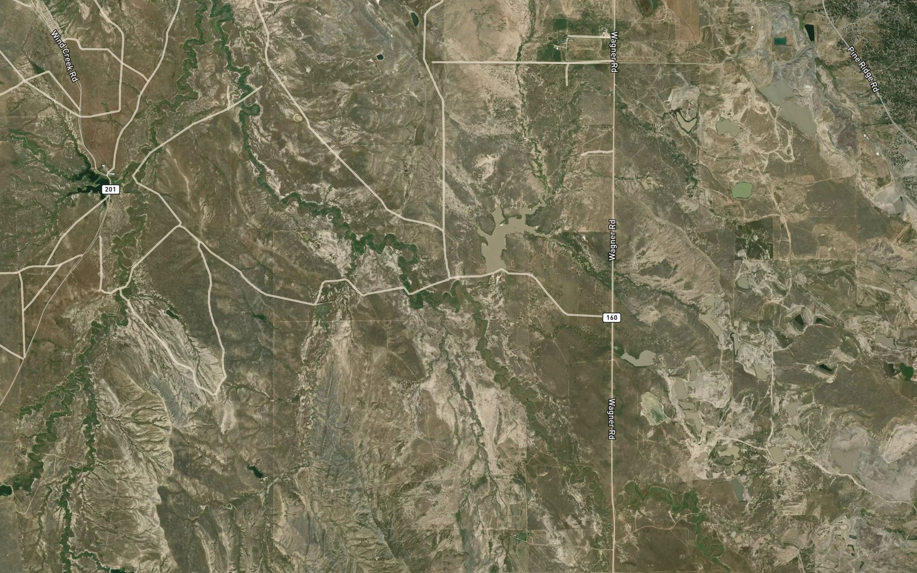 Satellite map of the Dumbrill Creek