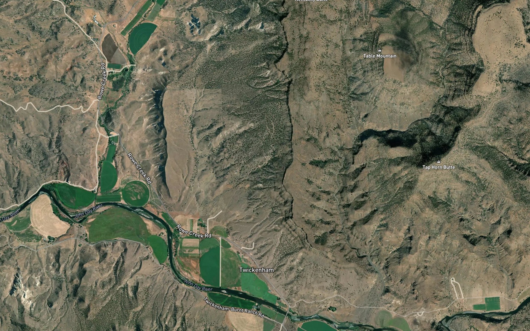Satellite map of the Rim Rock Springs