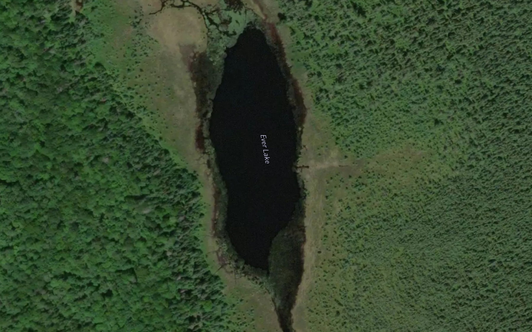 Satellite map of the Ever Lake