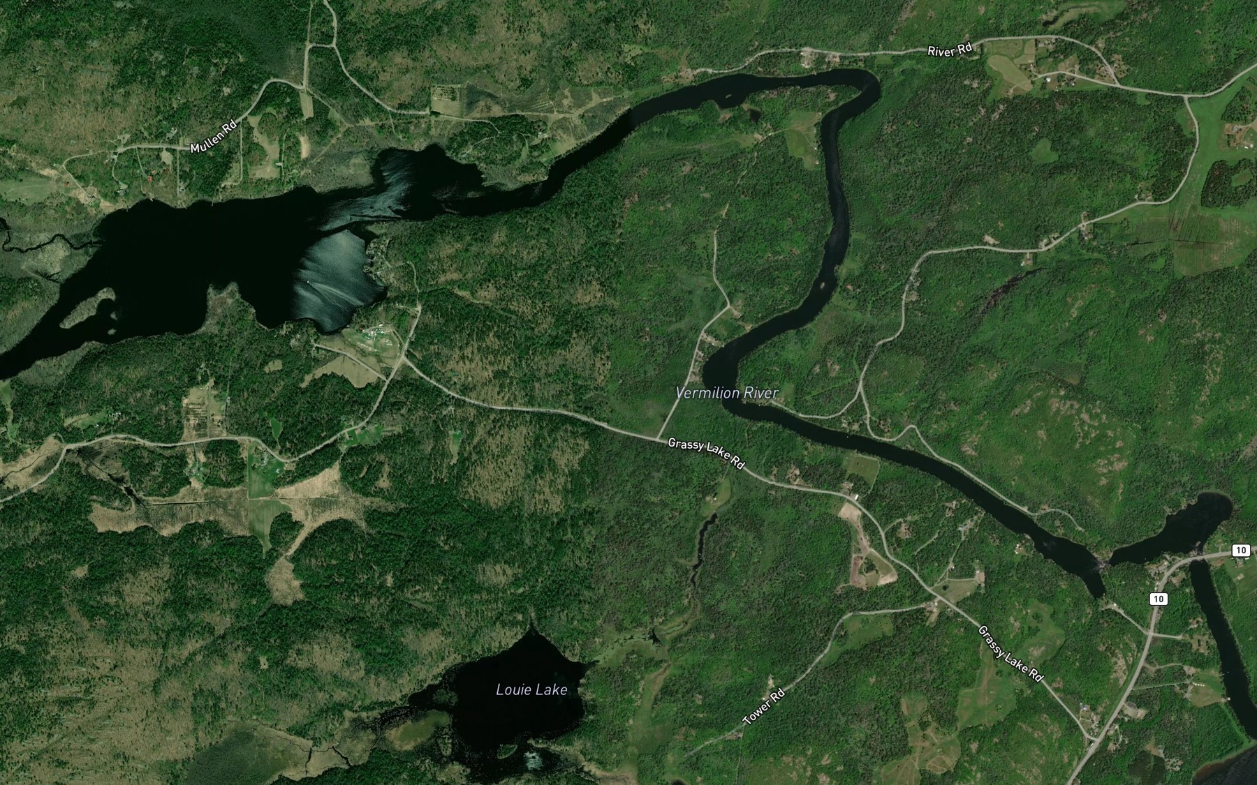 Satellite map of the Grassy Lake
