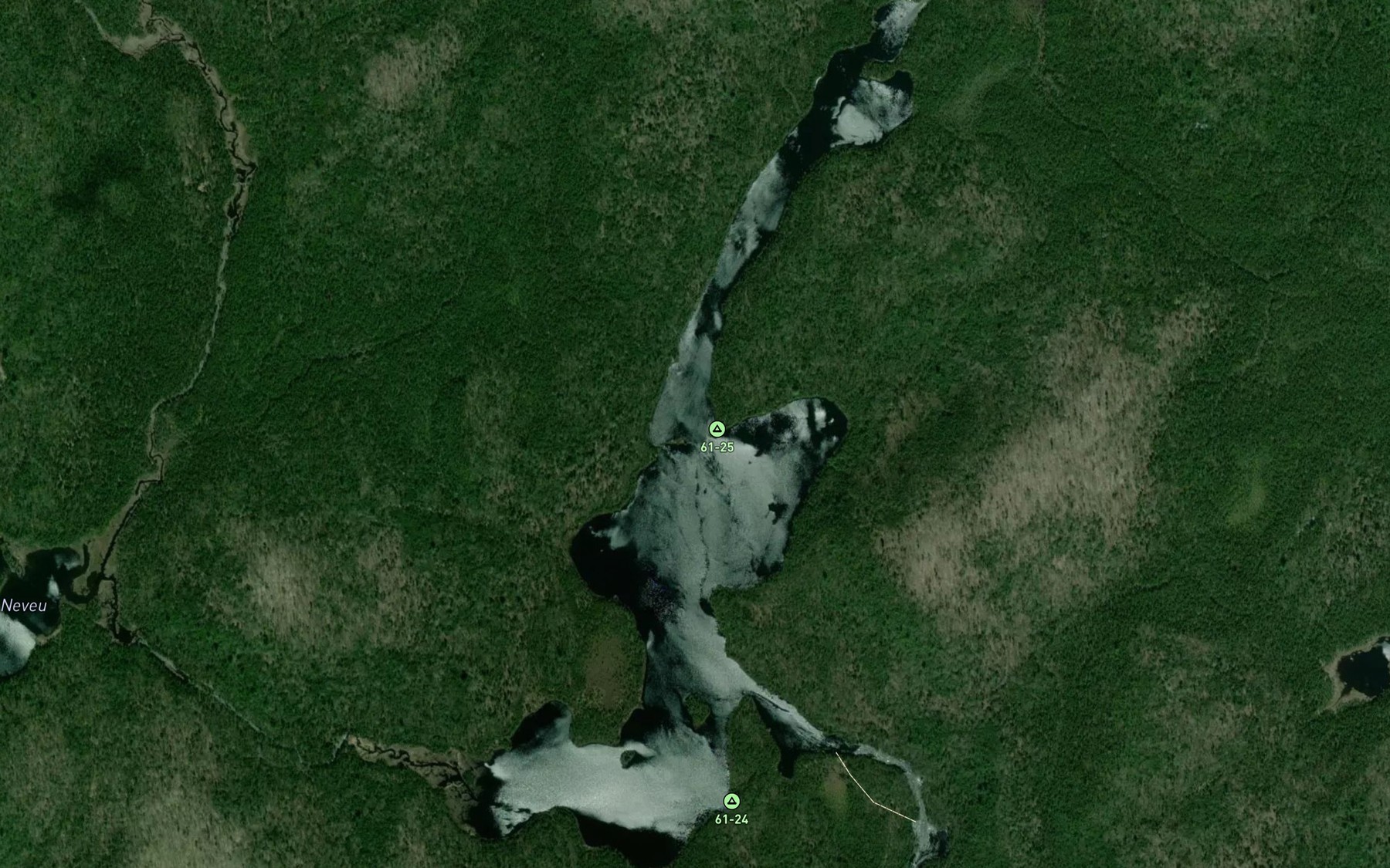Satellite map of the Lac Entremont