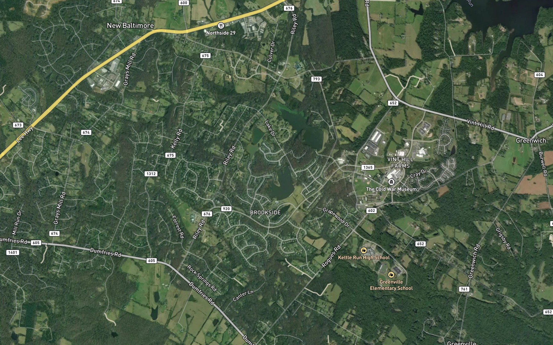 Satellite map of the Kettle Run