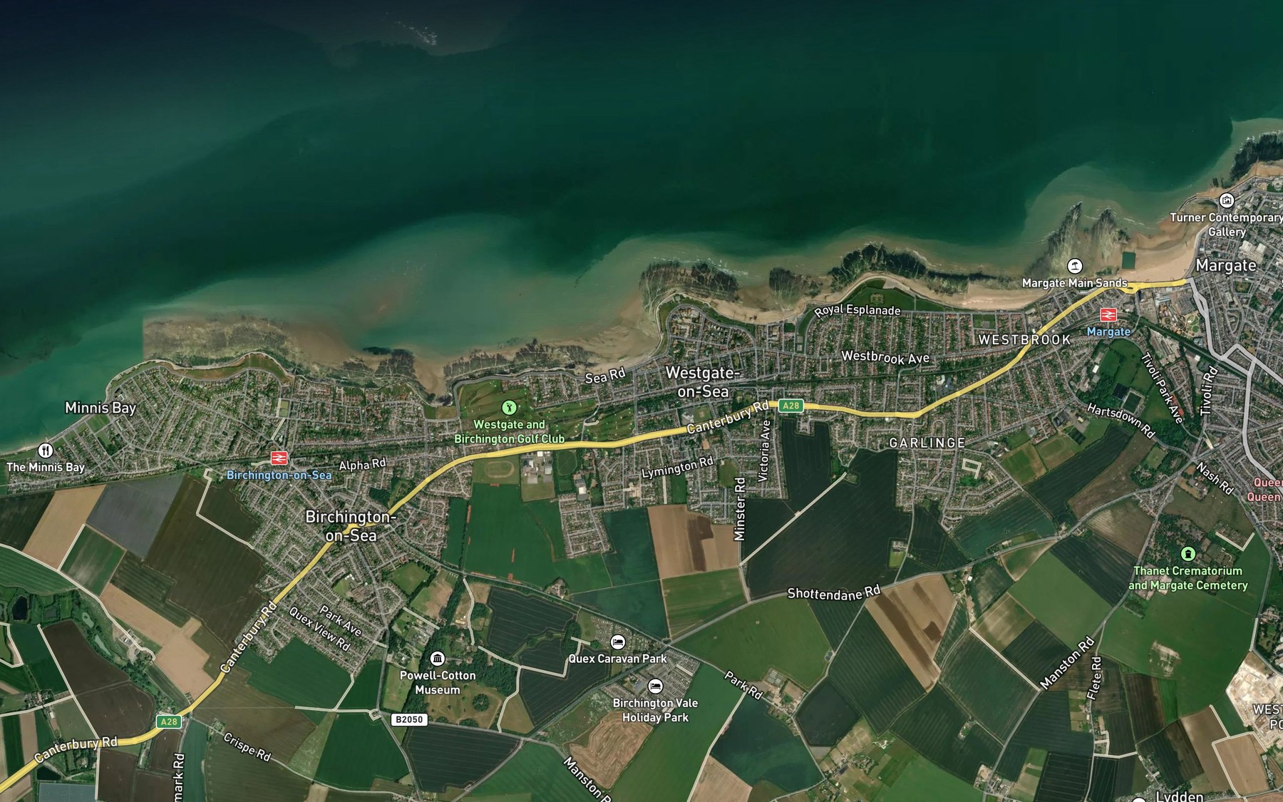 Satellite map of the Westgate Bay