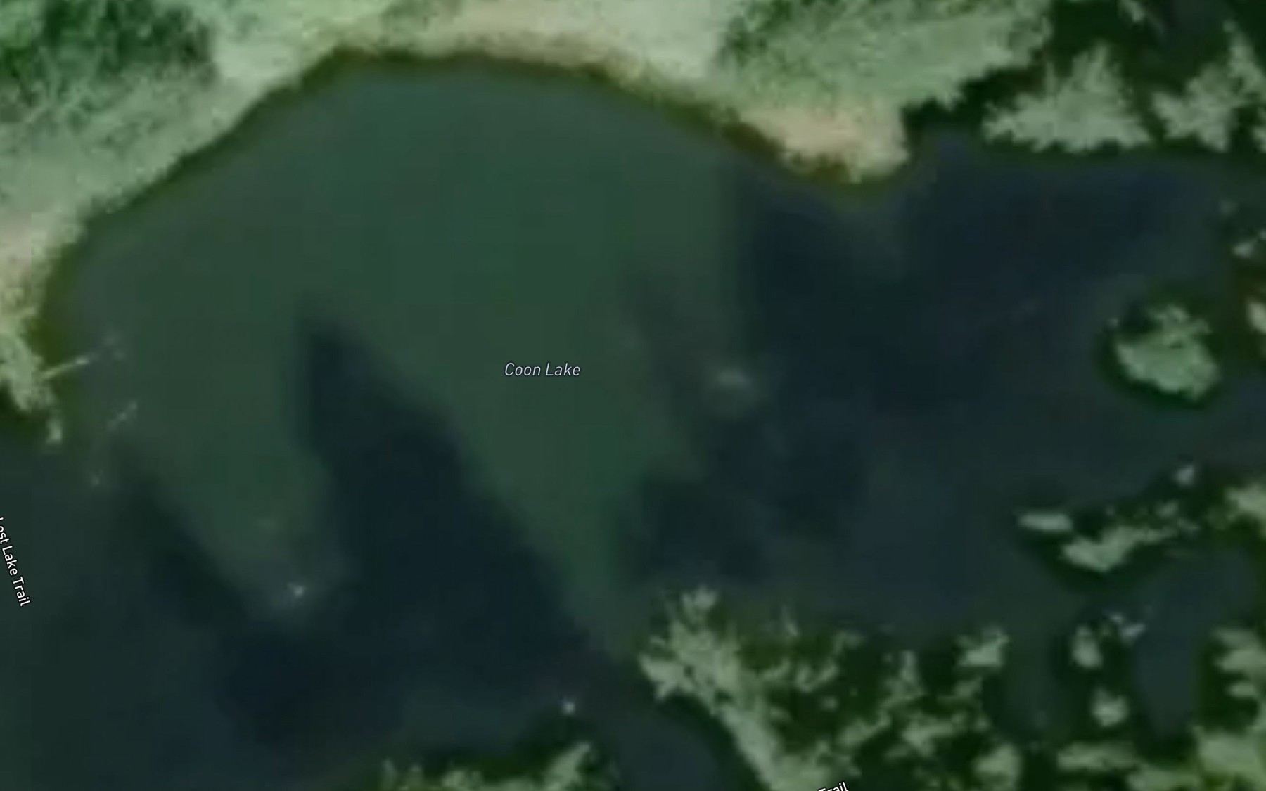 Satellite map of the Coon Lake