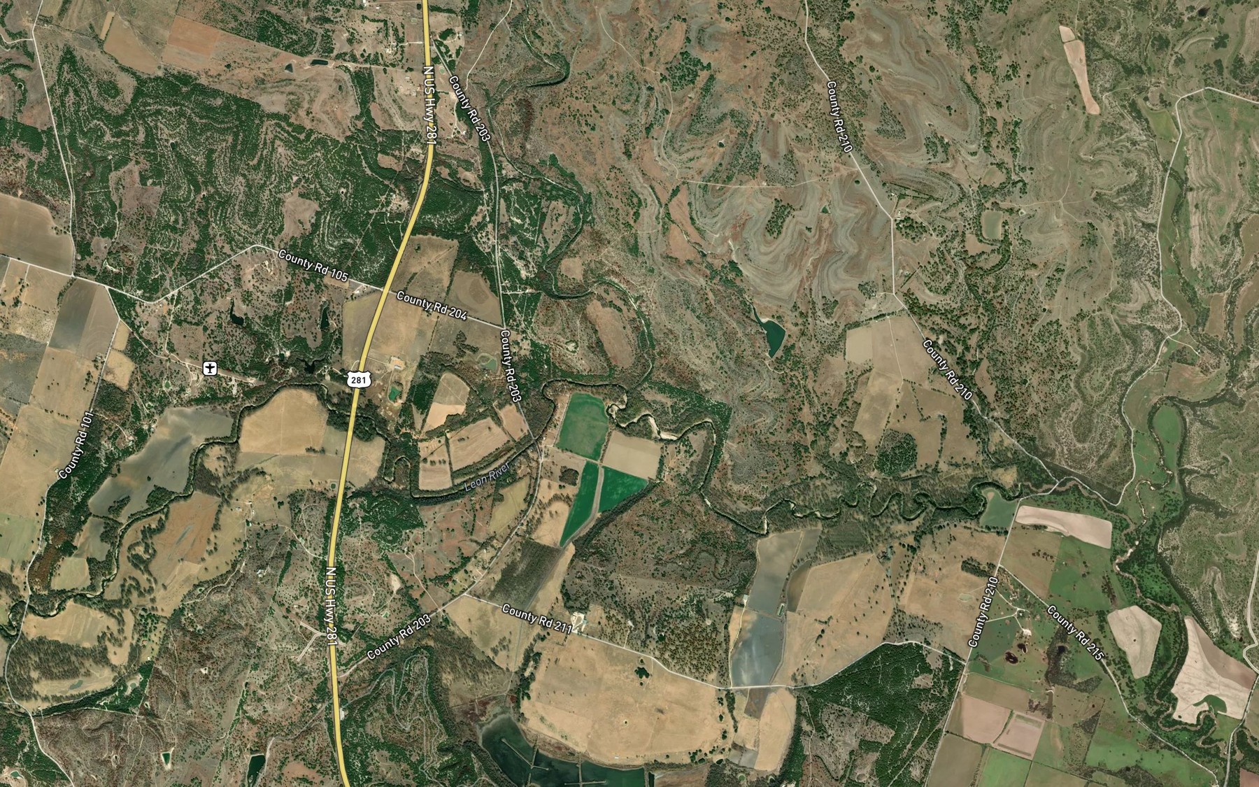 Satellite map of the Mesquite Creek