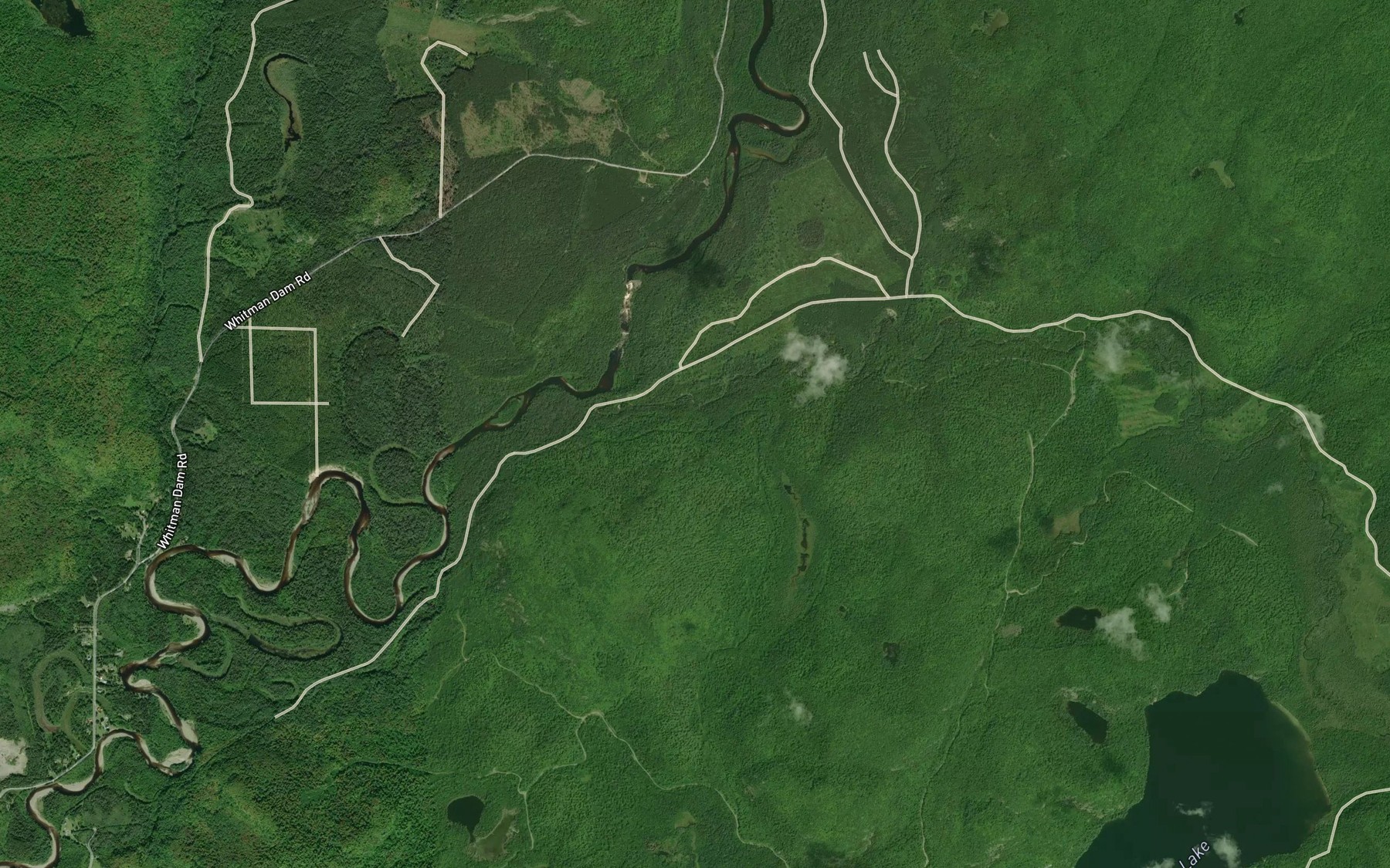 Satellite map of the Whitman Creek