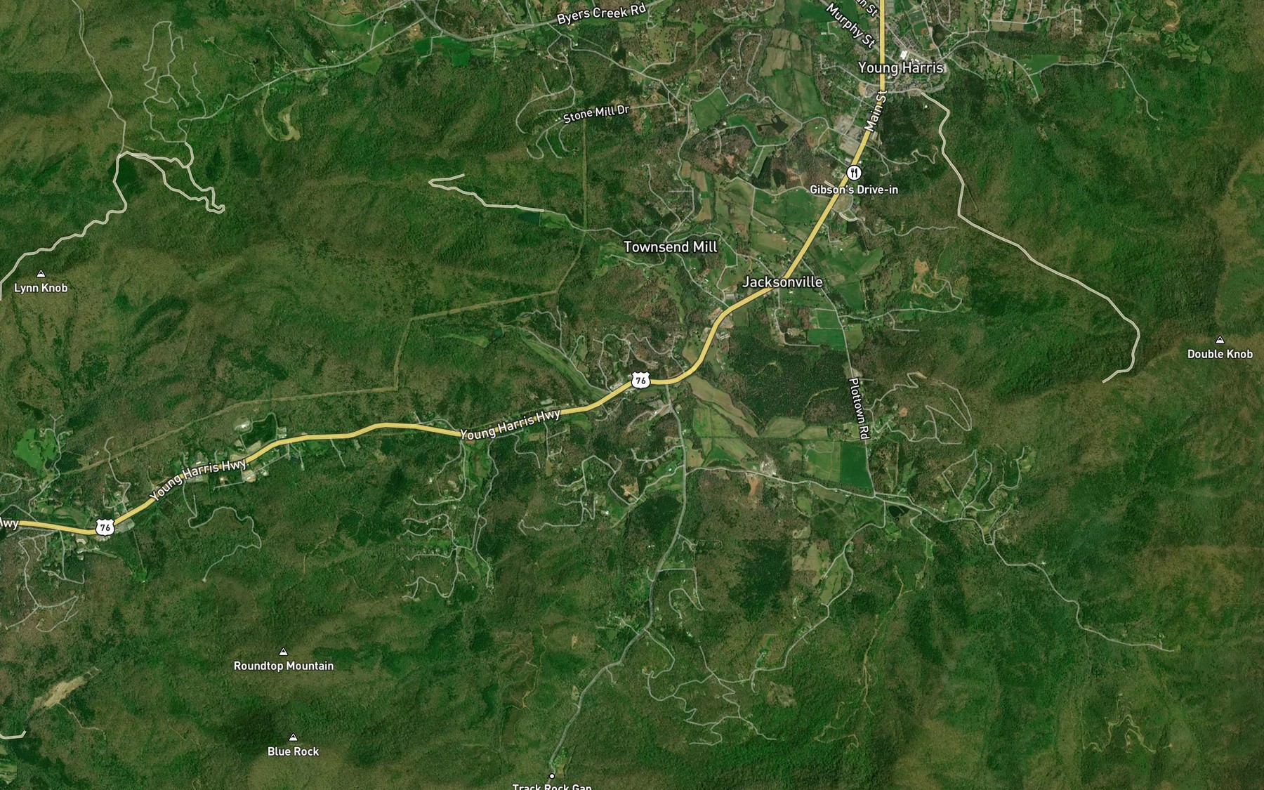 Satellite map of the Caldwell Branch